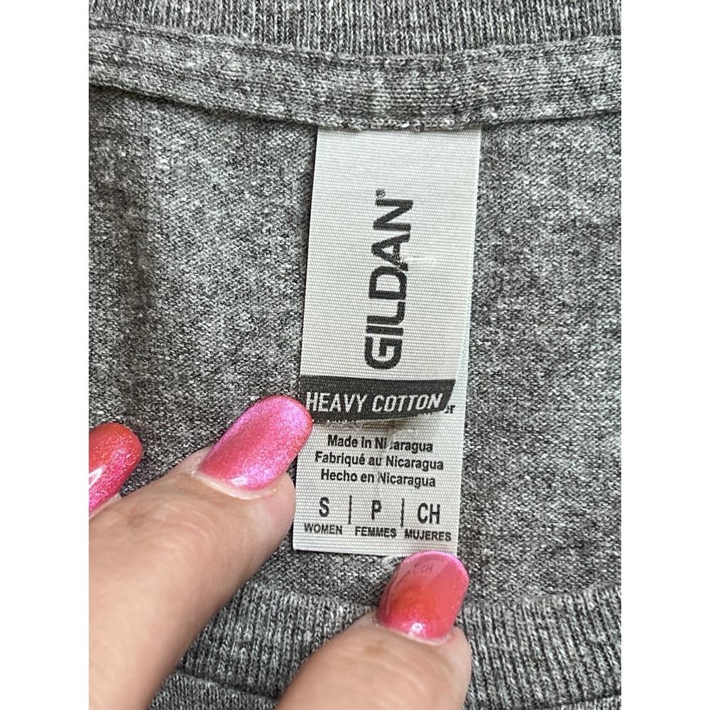 Gildan T-Shirt "Buckle Up Buttercup" Gray Cotton Women's Size Small EUC - Picture 5 of 6